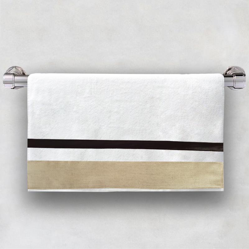 Black and beige single Towel